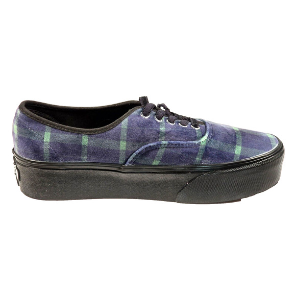 Vans Authentic Stackform Velvet Plaid Shoes Men\'s Size 10 Blue Green Sneakers